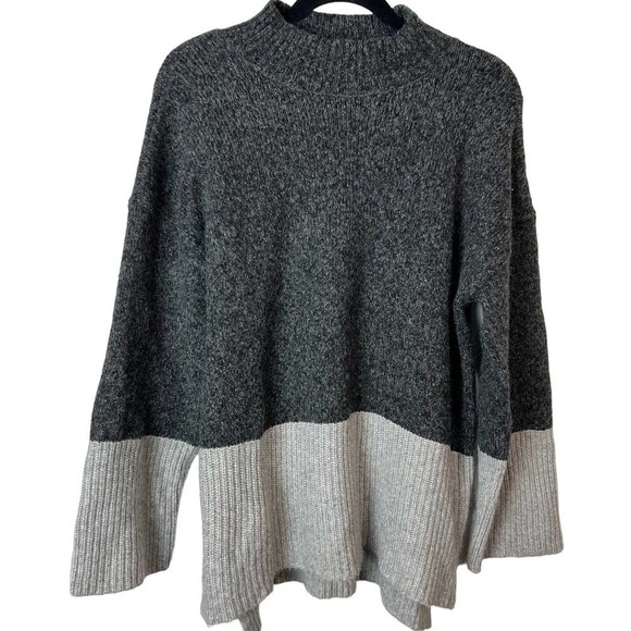 Michael Kors Wool Cotton Blend Colorblock Mock Turtleneck Size L - Picture 1 of 7